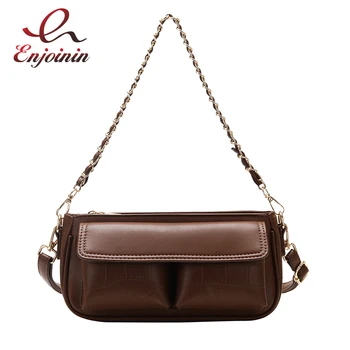 

French Double Pocket Armpit Bag Chain Women Shoulder Bag Lady Messenger Bag 2020 Fashion Luxury Handbags Women Bags Designer