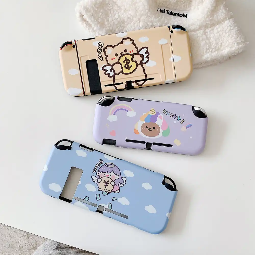 漫画かわいいピンクアニメ豊富なクマ耐衝撃スイッチゲーム保護ニンテンドースイッチとライトカバー Cases Aliexpress