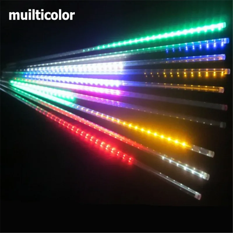 Muilticolor 10 трубок 50 см светодиодный светильник на солнечной батарее наружная гирлянда «метеоритный дождь» светильник водонепроницаемый для сада Рождественский бар праздничное дерево Decora подвесной светильник - Испускаемый цвет: Muilticolor