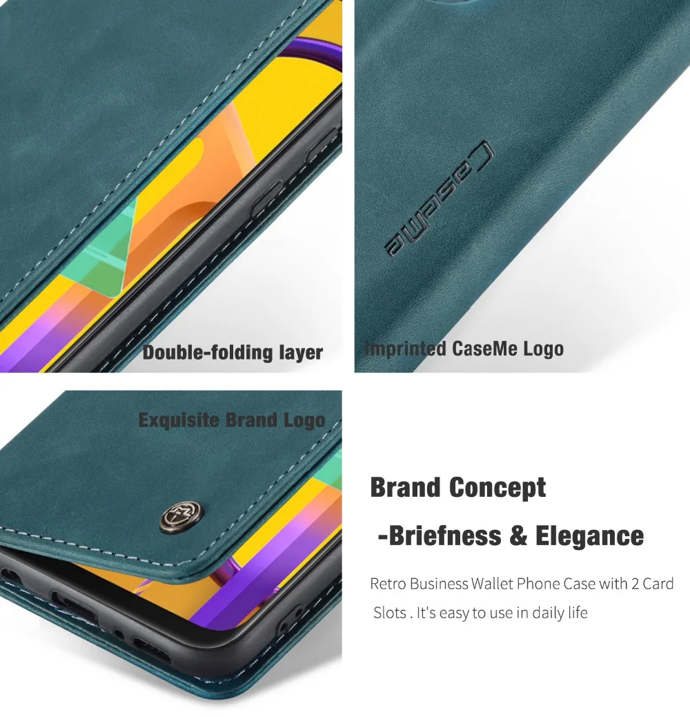 CaseMe Luxury Magnetic Retro Card Slot Stand Flip Cover For Samsung Galaxy M30S M21 Leather Wallet Case For Samsung M31 (18)