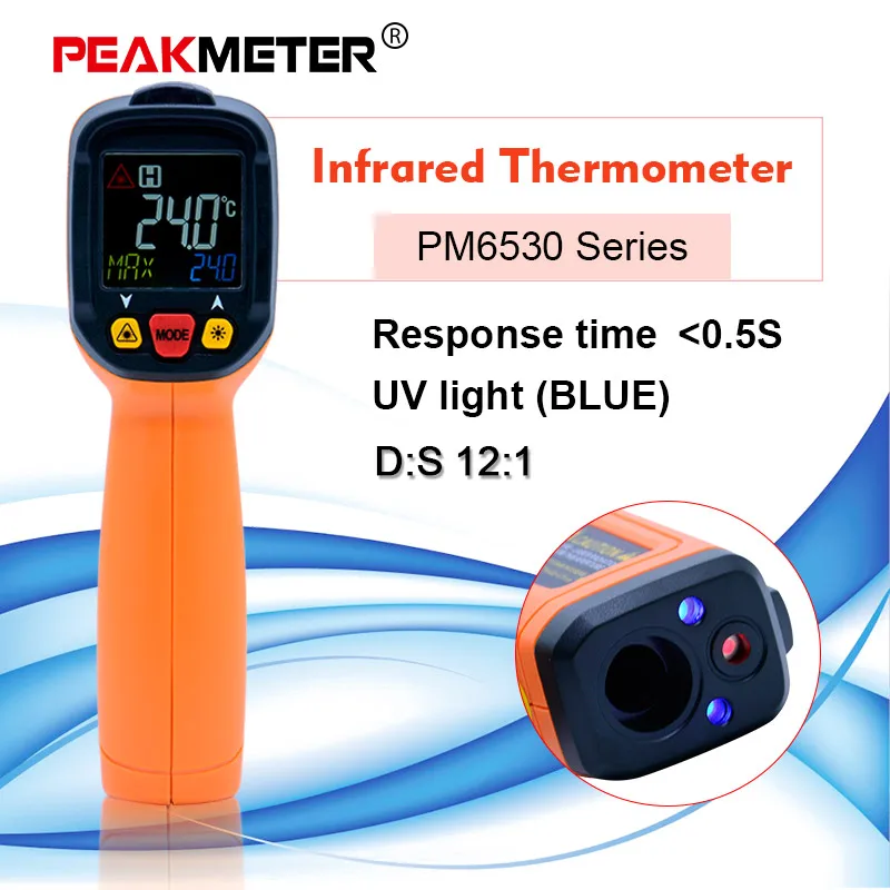 PEAKMETER PM6530 цифровой термометр Бесконтактный инфракрасный термометр-50~ 800+ Влажность точка росы IRT K Тип окружающий УФ-светильник