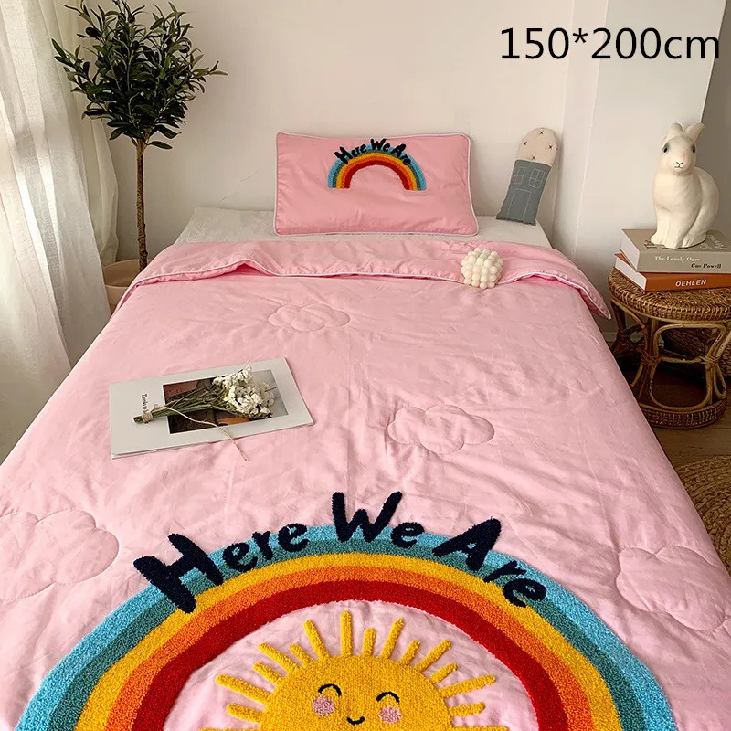 Детское мягкое и удобное стеганое одеяло с героями мультфильмов, воздухопроницаемое одеяло, тонкое стеганое одеяло с ворсом, постельные принадлежности, моющиеся постельные принадлежности - Цвет: 13