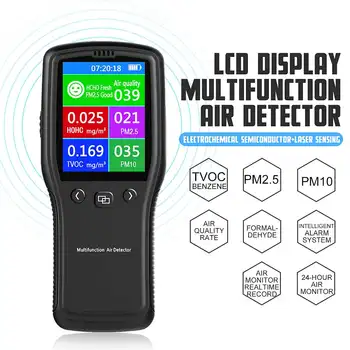 

Mini PM2.5 Air Detector Air Quality Monitor Digital Tester Appliance For Monitor Formaldehyde TVOC PM2.5 PM10 HCHO Gas Analyzer