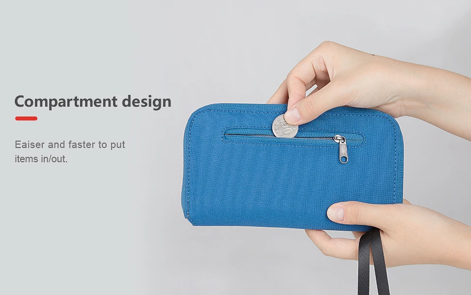 Naturehike RFID Travel Wallet Ultralight Portable Travel Bag Waterproof For Documents Credit Cards Multi Functional NH18X020-B