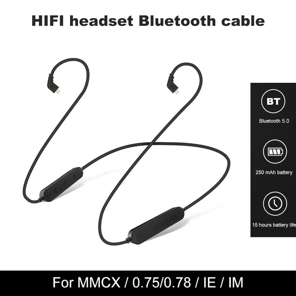 

Hot Sale Upgraded Noise Reduction HiFi Earphone Bluetooth Cable for MMCX/0.75/0.78/IE80/Audio-Technica IM