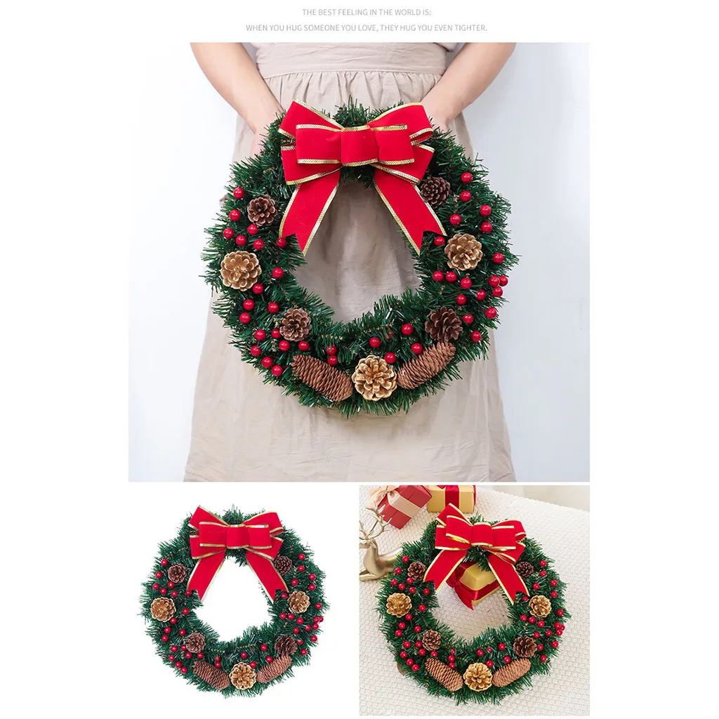 best selling products Christmas Decorations Window Props Shopping Mall Scene Layout Rattan Wreath support dropshipping