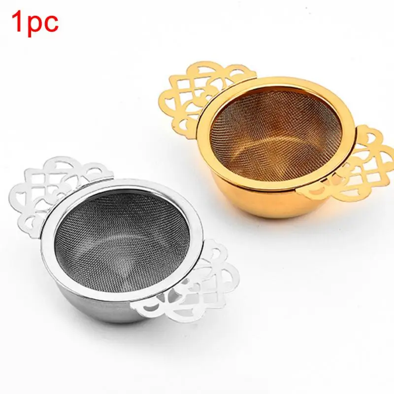 Stainless Steel Double Ear Infuser Filter Loose Leaf With Drip Bowl Tea Strainer Traditional Hanging Easy Clean Herbal | Дом и сад