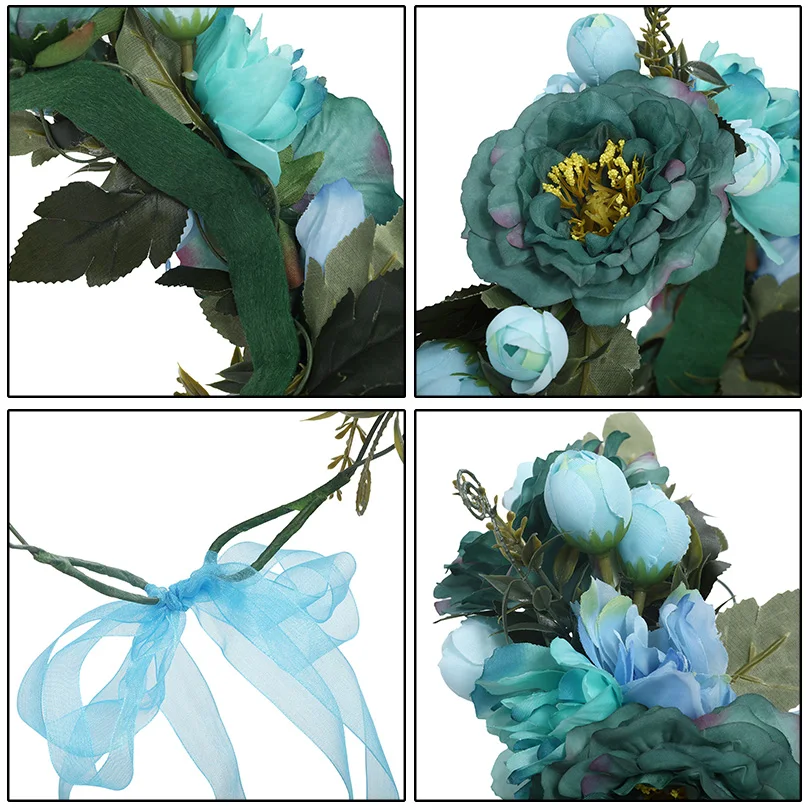 Haimeikang Headbands Simulation Flower Wreath Wedding Garland Headpiece Crown Kids Girl Women Floral Headdress Hair Accessories