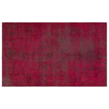 

Handmade Red Vintage Overdyed Turkish Area Rug 146x238 Cm-4'9''X7'10''