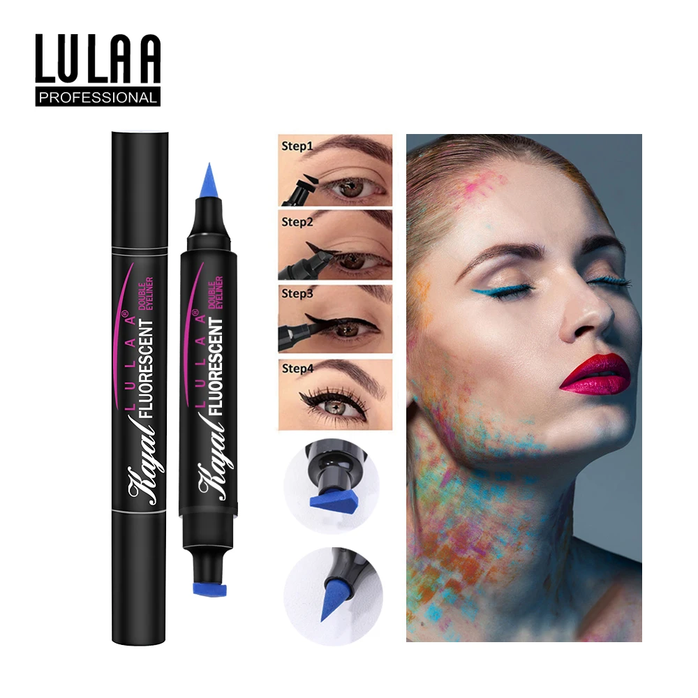 Double ended Eyeliner Colorful Seal Stamp Liquid Eyeliner Pen Waterproof Fast Dry Black Eye Liner Pencil 1 Double ended Eyeliner Colorful Seal Stamp Liquid Eyeliner Pen Waterproof Fast Dry Black Eye Liner Pencil 3