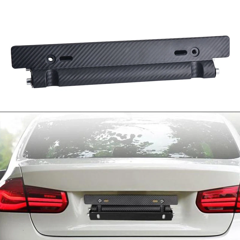 

SPEEDWOW Auto Number Plate Mount Bracket Carbon Fiber License Plate Frame Holder Bracket Adjustable
