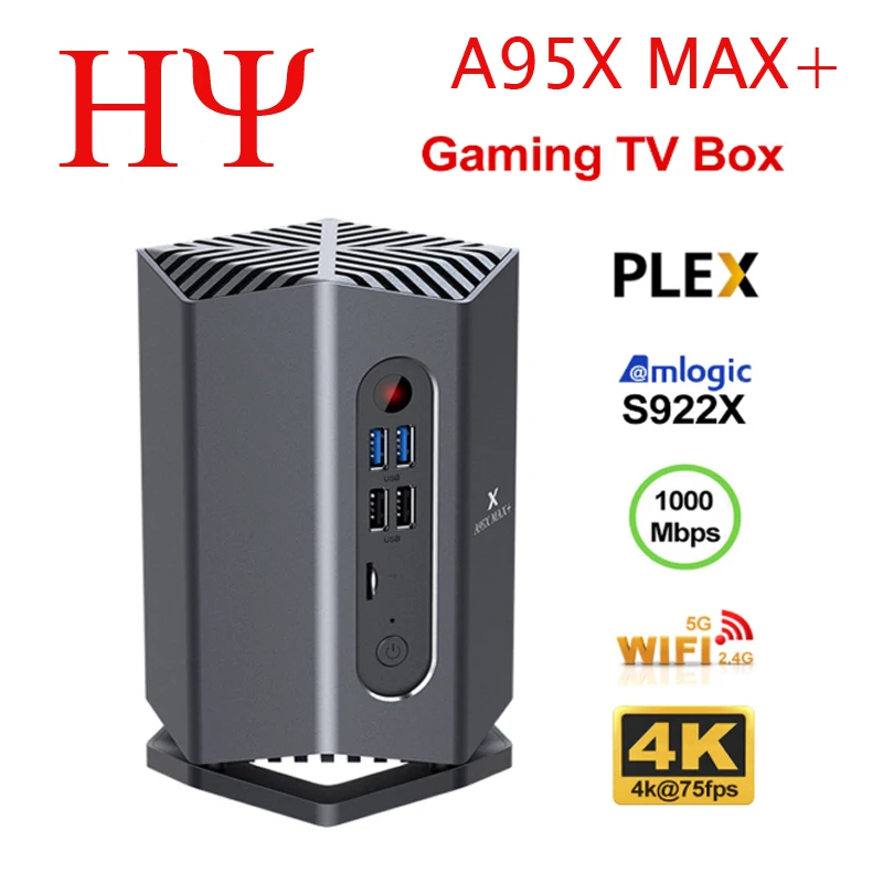 Игровой ТВ приставка Android 9 0 A95X MAX Plus Amlogic S922X Поддержка USB3.0 1080P H.265 4K 75fps Google плеер