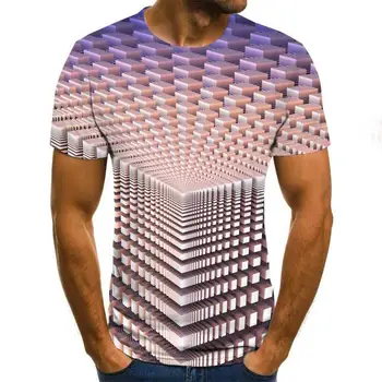 Three -Dimensional Vortex Men T-shirt 3D Printed Summer O -Neck Daily Casual Funny Shirt 2