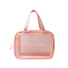 Large Capacity Frosted PU Transparent Cosmetic Wash Bag Waterproof PVC Bath Storage Bag for Bath And Toiletries 3