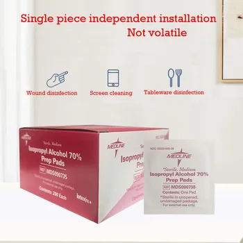

70% Alcohol Pads Disinfected Sterilization Disposable Clean Wet Wipes 100pc 40ml Portable Pads Individual Package Disposable