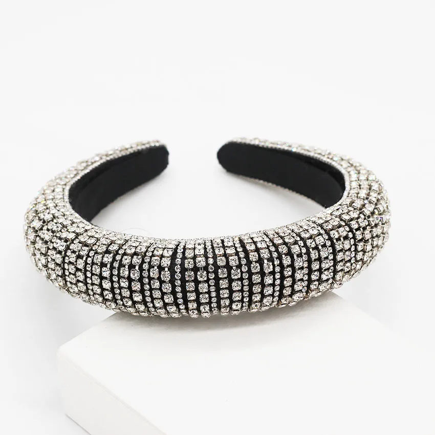 Online Novedad europeo y americano barroca industria pesada moda salvaje Diamante de imitación perla metal flor temperamento lujo diadema 885