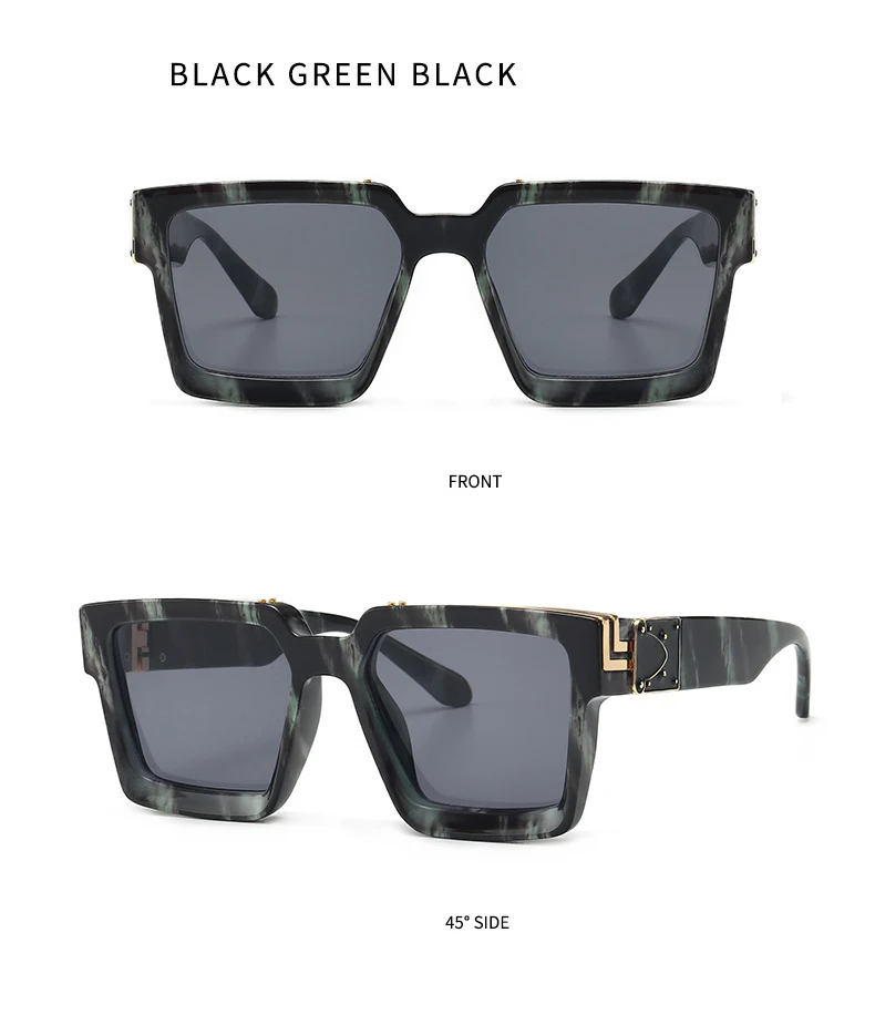 Роскошные брендовые дизайнерские негабаритные Квадратные Солнцезащитные очки для женщин и мужчин Модные Винтажные Солнцезащитные очки с заклепками для женщин UV400