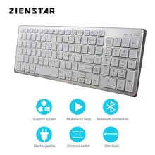 Zienstar Spanish Bluetooth Keyboard,Rechargeable Wireless with Number Pad Full Size Design for Laptop ,PC Tablet,Windows,IOS
