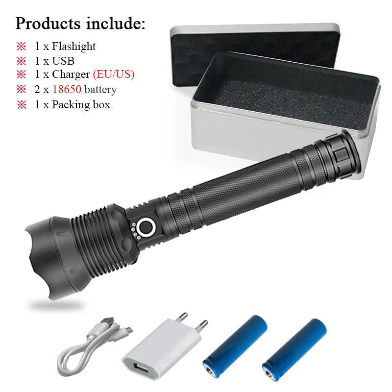 P70 flashlight B-Box Xhp70 супер яркий светодиодный фонарик 18650 или 26650 cree xhp70 zoomble фонарь фонарик usb Перезаряжаемый лампе фонарь e водонепроницаемый - Испускаемый цвет: P70 flashlight B-Box