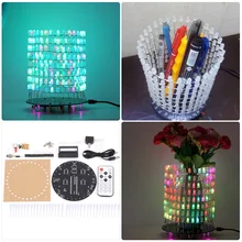 

RGB LED Cube Flashing Light DIY Kits Music Spectrum Display Analyzer 8x32 LED Dot Matrix Suite DIY Electronics Fun