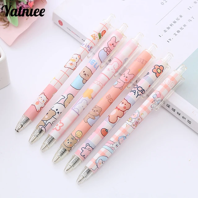 Yatniee 6pcs Kawaii Dinosaurs Gel Pens Stationery Supplies Office  Accessories Aesthetic Stationery Japanese Stationery Cute Pens - AliExpress