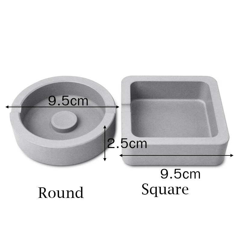 Геометрическая бетонная пепельница силиконовая форма для цемента цветочный горшок офисная мебель декоративная форма - Цвет: square