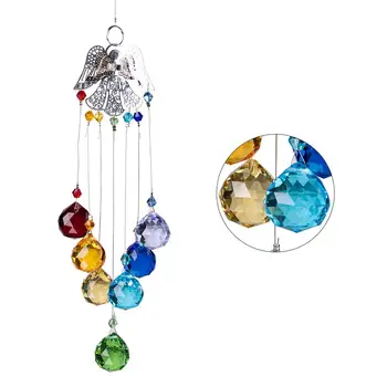 

Colorful Crystal Chakra Ball Prism Suncatcher Metal Window Hanging Pendant Rainbow Maker Garden Outdoor Chandelier Wholesale