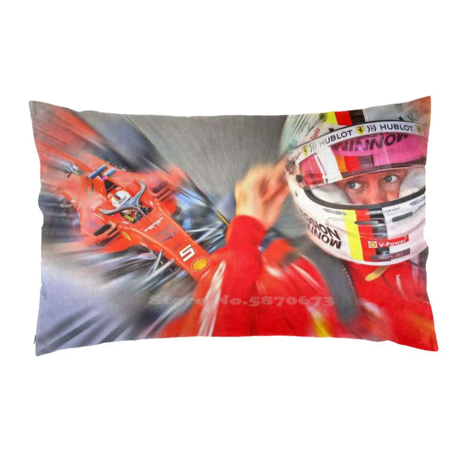 Vetel #5 Fodera Per Cuscino Per Divano Federe Stampate Per La Casa Hag Racing Motorsport Cavallo Ramante Scuderia