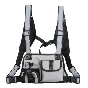 

Hip Hop Streetwear Tactical Chest Bag Unisex Cool Multi-Functional Chest Bag Cross Waist Bag Radio Harness Backpack New