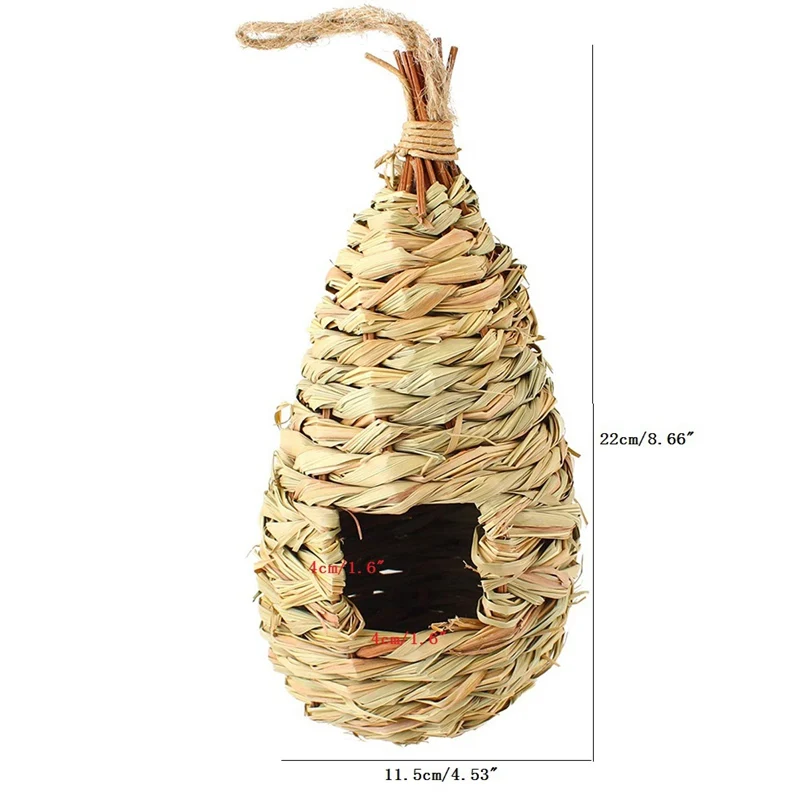 Аксессуары для птичьей клетки украшения Птичий дом Попугай Висячие травы тканые качели гнездо - Цвет: B