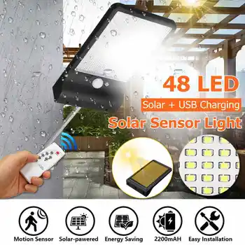 

48LEDs PIR motion sensor Solar Street light 3 modes Outdoor solar light wall lamp Waterproof Energy Saving Yard Path Home Garde