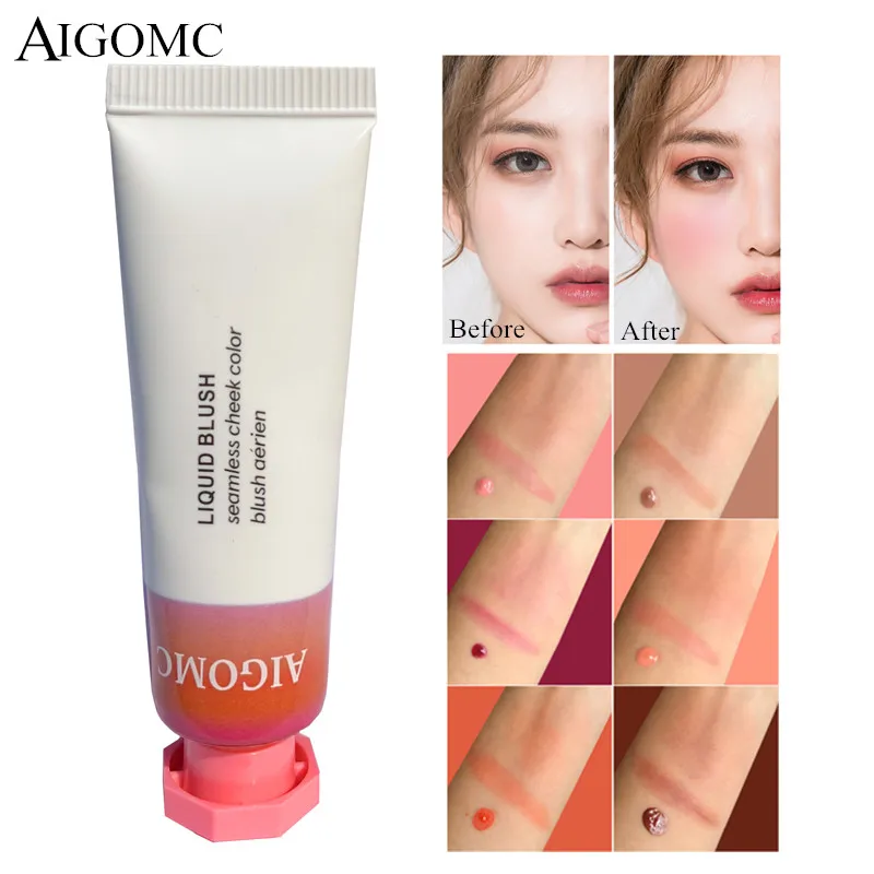 Новинка 2020 румяна для макияжа жидкие гладкие шелковистые 6 цветов долговечные