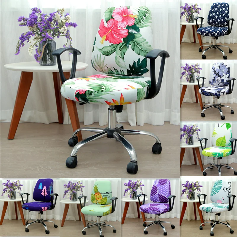 Stripe Elastic Office Computer Chair Cover Side Arm Chair Cover Recouvre Chaise Stretch Rotating Lift Chair Cover Without Chair