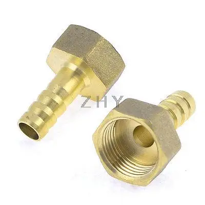 

2 Pcs Gold Tone Female Thread Hose Fittings Barbs Nipple