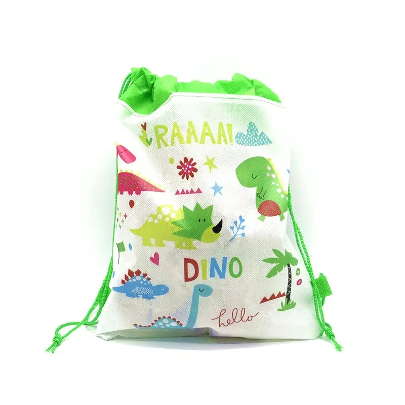 Вечерние сумки с рисунком динозавра для детей на день рождения рюкзак из нетканого материала детский школьный рюкзак Органайзер сумка для стирки - Цвет: Dinosaur-bagD