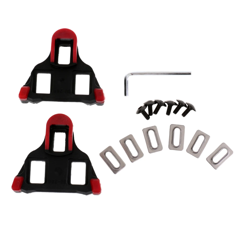 2 Pcs Road Bike Cleats 6 Degree Cycling Self-locking Pedal Cleats Set