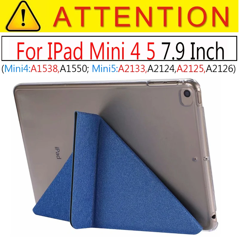 Mini 4 5 Dark Blue Умный чехол для ipad Mini4 ультра тонкий из искусственной кожи чехол+ PC полупрозрачный чехол для Apple ipad mini 4 3 2 1 7,9 дюймов - Цвет: Mini 4 5 Dark Blue