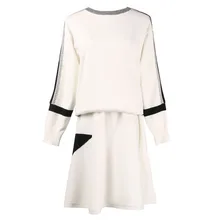 И Соединенных Штатов Новинка Эксклюзивное Платье сочетающихся цветов вязаный свитер+ брюки с принтом звезд и юбку помещается, трикотажные костюмы