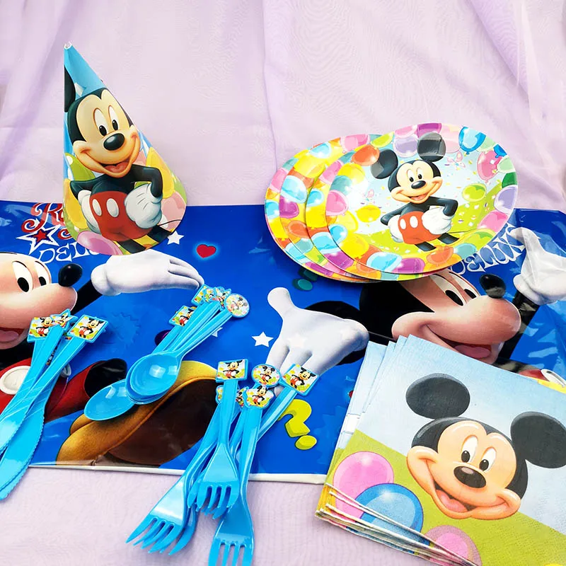 Mickey Mouse Kids Birthday Cartoon Theme Tableware Party Supplies Festival Decoration Favors For Boys And Girls Baby Shower Hot