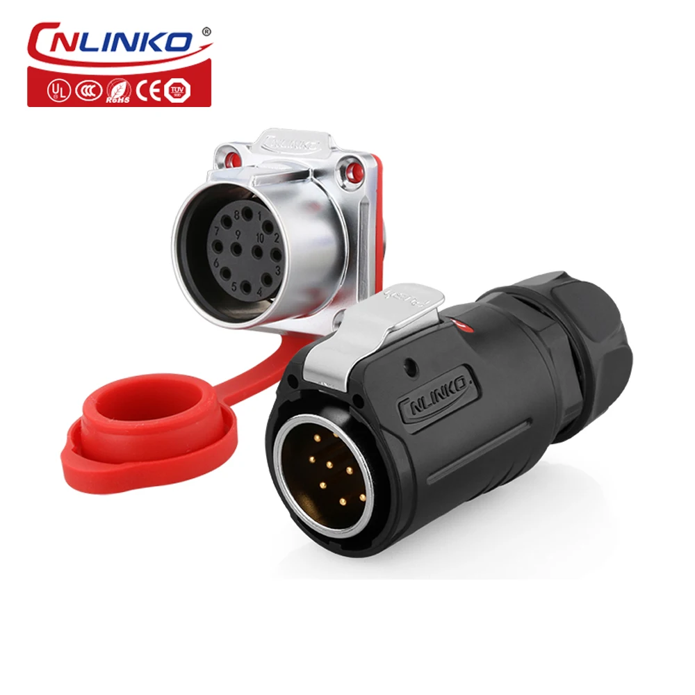 CNLINKO M24 PBT пластиковый 10 12 19 24 Pin наружный многожильный AC DC IP67 водонепроницаемый