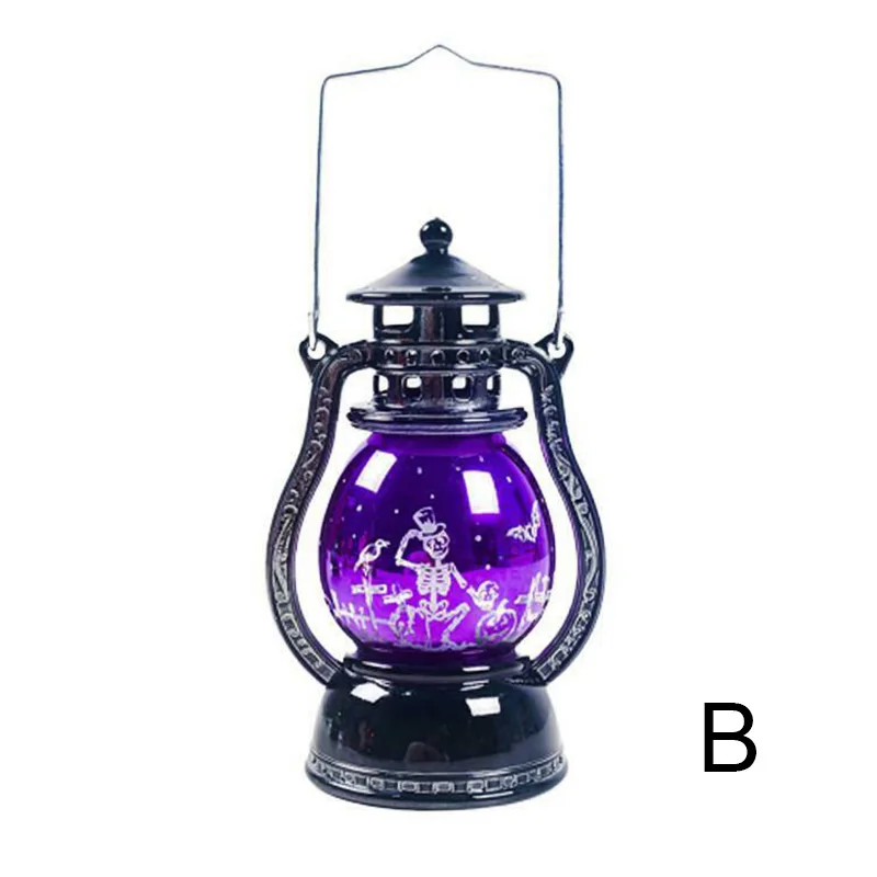 Halloween Hanging Oil Lamp Color Change Light Holiday Party Vintage Ornaments 