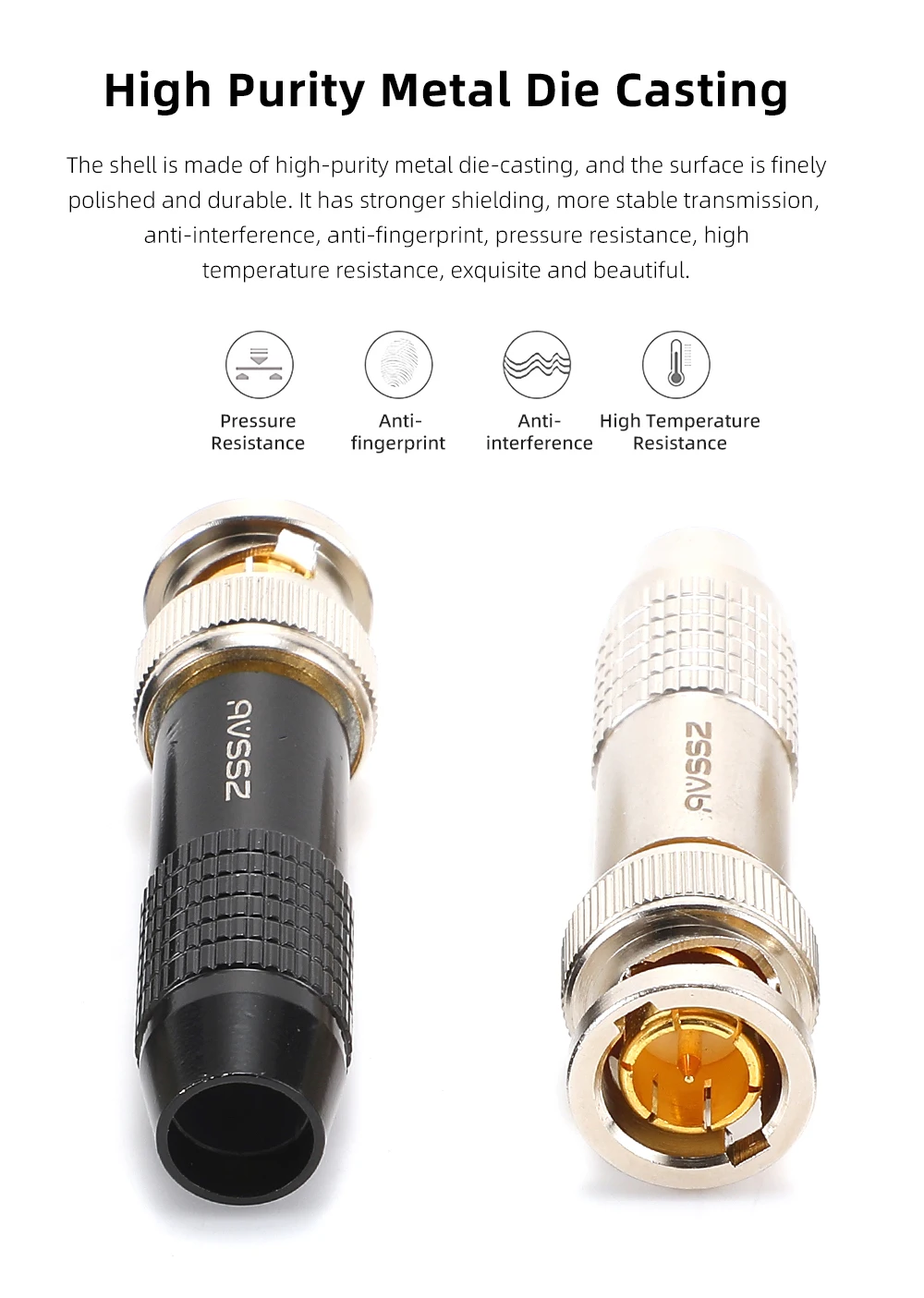 BNC Q9-Stecker HD-SDI-Überwachungsvideokamera-Anschluss Oszilloskop 50/75 Ohm Q9-Stecker 3G-SDI-Übertragung 2k – Detail 12