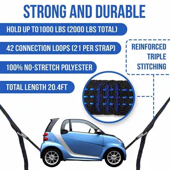 

XL Hammock Strap Set Versatile 2000+ LBS Heavy Duty 24-40 Loops&100% No Streth Suspension system Kit Camping Hammock Accessories
