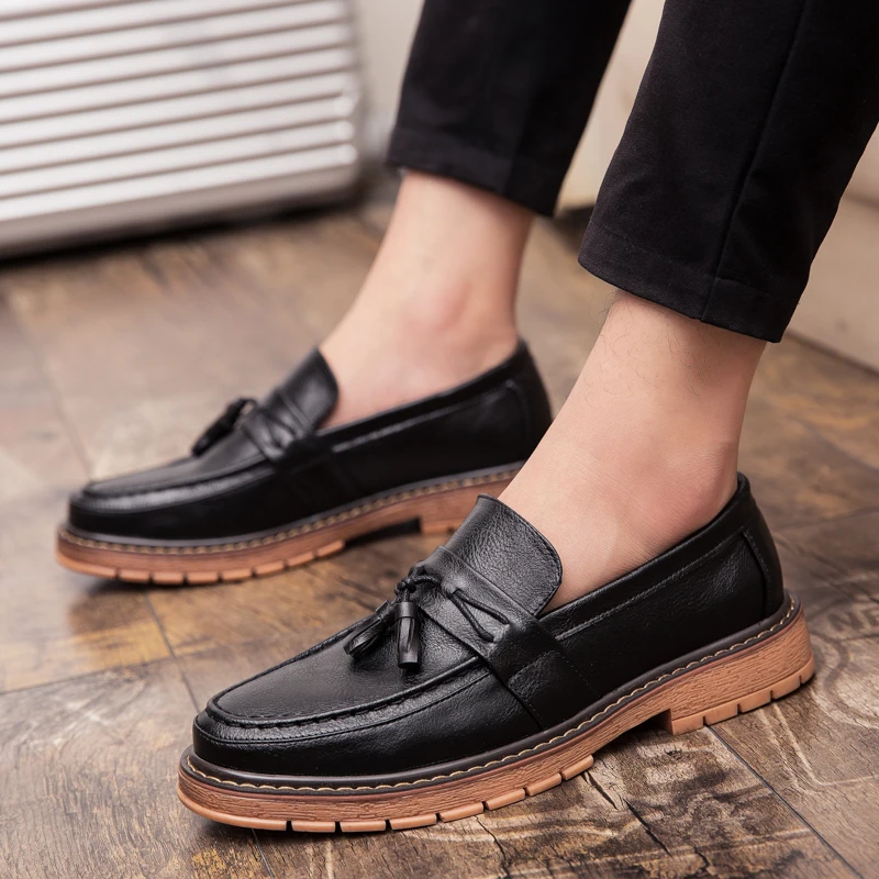 Mens Shoes Casual Brand Leather Shoes Tassel Loafers Fashion Business Formal Shoes Leisure Walk Platform Shoes Moccasin Homme Mens Shoes Casual Brand Leather Shoes Tassel Loafers Fashion Business Formal Shoes Leisure Walk Platform Shoes Moccasin Homme