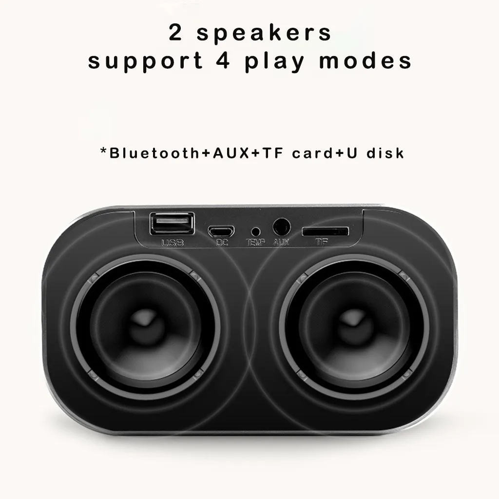 EPULA bluetooth динамик двойной динамик зеркальный bluetooth динамик поддержка FM часы Портативный беспроводной громкий динамик s для телефона
