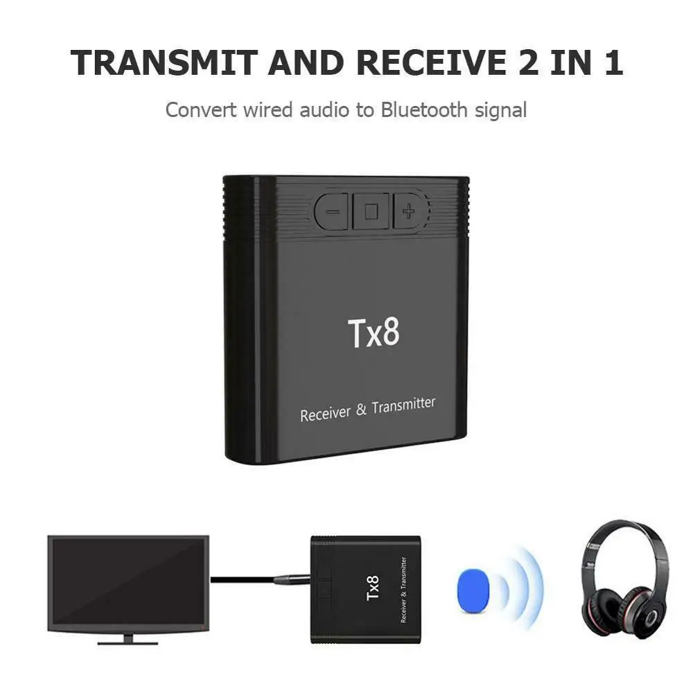 Bluetooth передатчик приемник 5 0 беспроводной музыкальный адаптер TX8 портативный