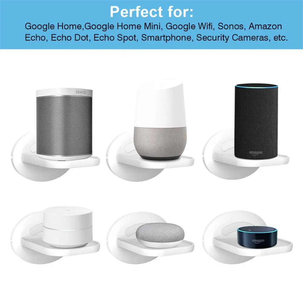 Nedsænkning Pickering Faciliteter Wall Mount Shelf Holder Stand For Amazon Echo Dot 4th Gen Google Home Mini  Nest Sonos One Play 1 And More Home Security Camera - Speaker Accessories -  AliExpress