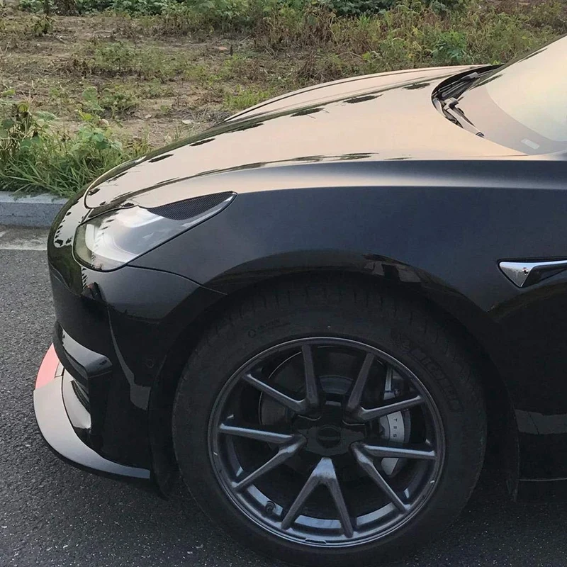 Передняя фара веки отделка брови наклейка s для Tesla модель 3, углеродное волокно брови крышка украшения наклейки для укладки, фара