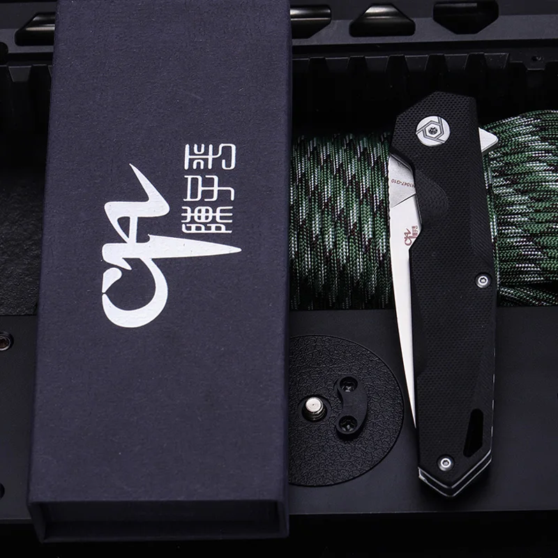 

CH3504 Folding Hunting Knife G10 Handle D2 Steel Blade Camping Survival Knives Outdoor EDC Tool