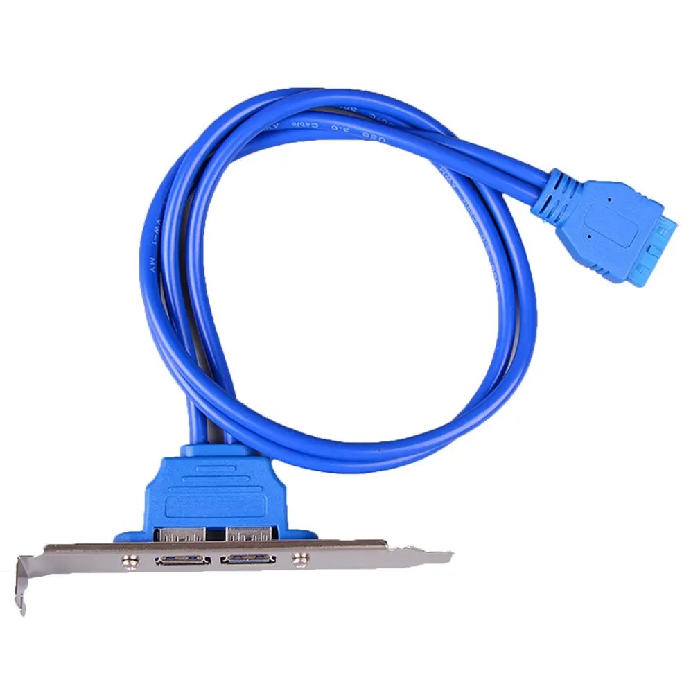USB 3,0 обратно Панель скользящая Скоба для 20-контактный разъем кабеля 2-Порты и разъёмы супер-Скорость USB 3,0 5 ГБ/сек. USB 3,0 хост и устройство